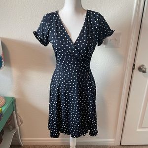 Gili navy ruffle hem dress